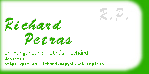 richard petras business card